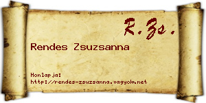 Rendes Zsuzsanna névjegykártya